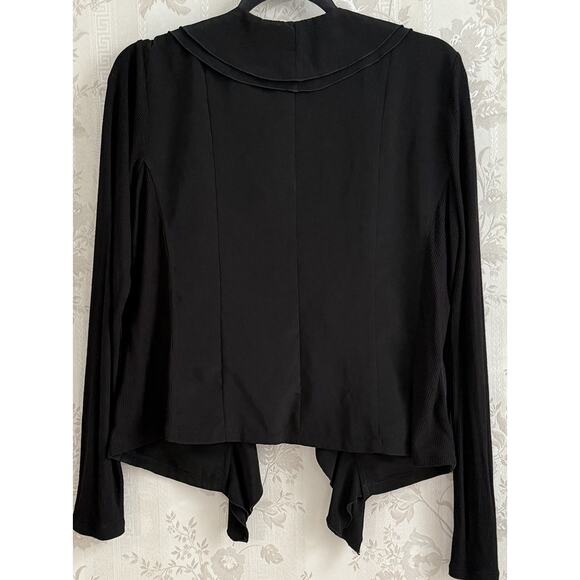 Vtg Y2k Ruffled Cardigan Jacket women Sz S Witchy Whimsigoth Goth Dark Romantic - Picture 3 of 12